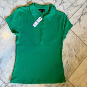 J. Crew Vintage Polo Rib Shirt. Summer Green. Size Medium